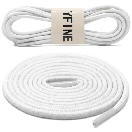 Image of YFINE Waxed Round Shoe Laces: 2 Pairs Oxford Shoelaces for Dress Shoes Boot | 4mm Thick, 20 Colors, 24 inch-71 inch, for Business Footwear, Chukka Boots, Men & Women