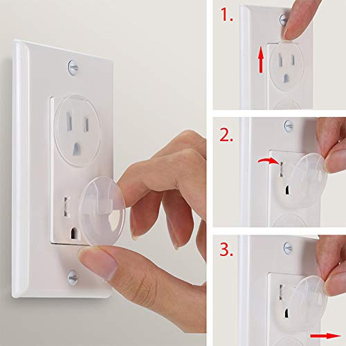 Onwon 30 Pieces Outlet Plug Covers Clear Child Proof Electrical Protector Safety Caps - Thumbnail 5