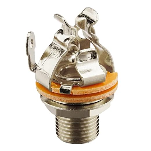 Pure Tone Jack Hembra Cromado Mono con Agarre Total para Amplificador Guitarra Bajo o Pedal de Efectos
