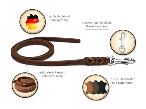 Fettlederleine 1m / 1,35m / 2,20m / 3m Chrom oder Messing ohne Handschlaufe (1m x 8mm schwarz Chrom Haken)