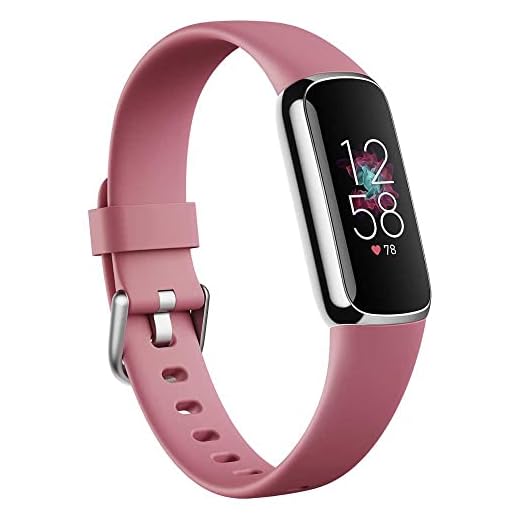 Fitbit Luxe Health & Fitness Tracker with 6-Month Fitbit Premium Membership Included, Stress Management Tools and up to 5 Days Battery, Platinum / Orchid