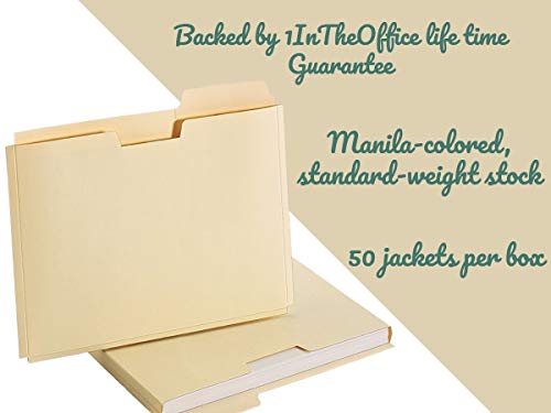 1Intheoffice Manila Expanding File Jacket, 1", Letter,"50 Pack" (1 Inch) #TOP1