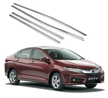 Image of Car Window Lower Garnish Stainless Steel Chrome Finishing Compatible with Honda City Type - 4 (2014-2017)