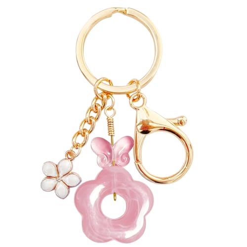 Pinesea Flower Keychains for Women,Key Chain Charms Bag Charms Purse Charm,Mom Keychain Gift for Mom from Daughter Son