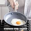 GreenPan Lima Hard Anodized 8" 10" & 12" Frying Pan Skillet Set, Ceramic Nonstick, PFAS-Free Nontoxic Pots & Pans, Oven & Broiler Safe, Stainless Steel Handles, Cookware for Eggs & Omelet, Gray #4