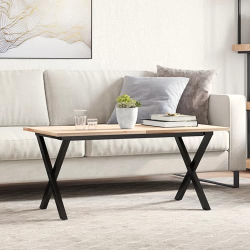 Cadre de table basse en X Mangloder en acier noir pour meuble industriel de salon - 2