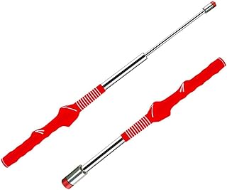Ayudas de entrenamiento de golf, varillas de alineación retráctiles para práctica en interiores y exteriores con agarre antideslizante (rojo)
