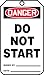 Accuform MDT190CTP PF-Cardstock Safety Tag, Legend "Danger Do Not Start", 5.75" Length x 3.25" Width x 0.010" Thickness, Red/Black on White (Pack of 25)