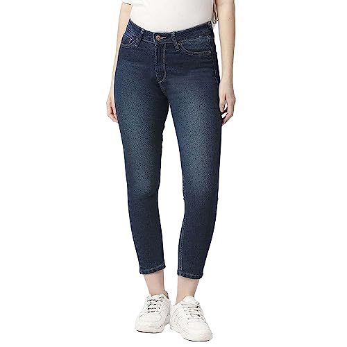 Image of Pepe Jeans Dark Wash Cotton Skinny Fit Women's Jeans
