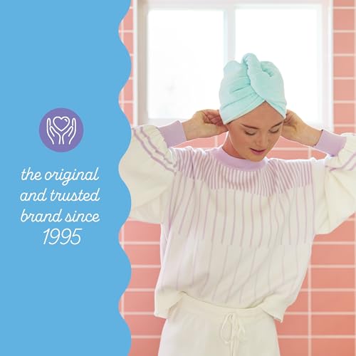 Image of Turbie Twist 4-Pack Microfiber Hair Towel for Beauty, Travel, Gifting - Hair Wrap Turban for Straight, Wavy & Curly Hair - Premium Personal Care - Bermuda, Purple, Lilac & Lemon