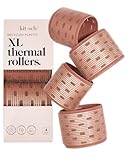 Kitsch Ceramic Hair Rollers for Women – Self-Grip Hair Curlers for Heatless Overnight Curls, Long-Lasting, Frizz-Free, Volumizing Large Rollers for All Hair Types – Terracotta, 4 Count (Pack of 1)