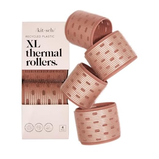 Kitsch Ceramic Hair Rollers for Women - Terracotta, 4 Count (Pack of 1)