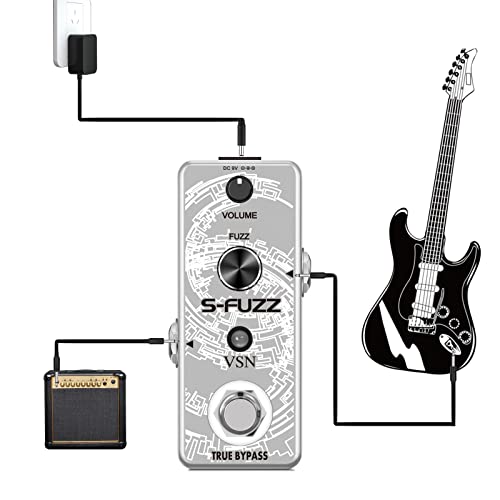 Vsn Guitar Fuzz Traditional Rich, Zinc Alloy Classic Effects Pedal #TOP2