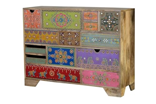GC GINER & COLOMER Cómoda Madera de Mango Detalles Pintados a Mano Multicolor