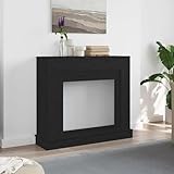 Mengtu Kaminumrandung Schwarz Eichen-Optik 100x30x87,5cm Holzwerkstoff Kaminzubeh?r Model865981