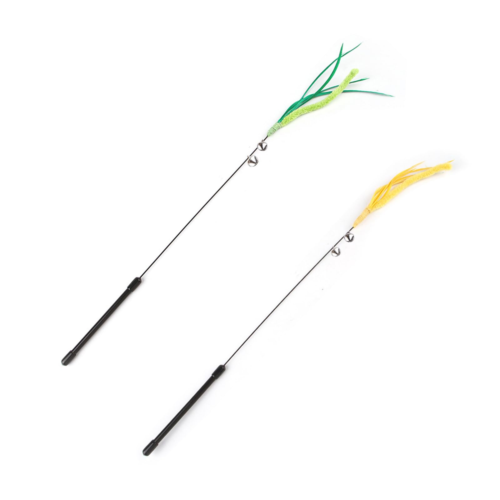 ZWxqysp 2 PCS Cat Wire Toy Interactive Cat Teaser Wands Cat Wands Cat Feather Wands for Indoor Cat Chase Toys