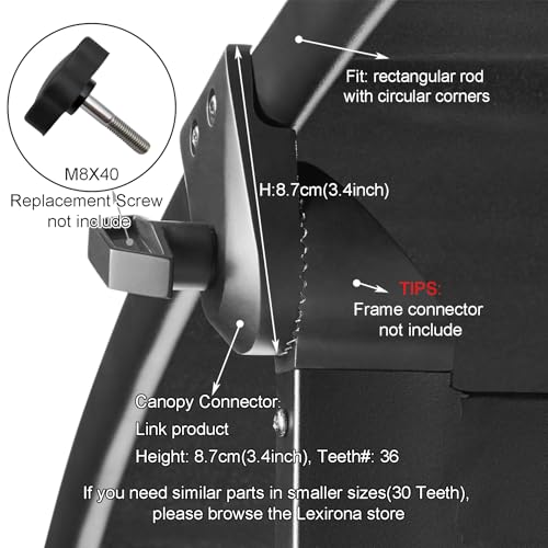 36 Teeth SZ-8137 Canopy Frame Connectors for Mainstays Oversized Double Zero Gravity Swing(2PCS/CTN) by Lexirona - Used condition - Image 3