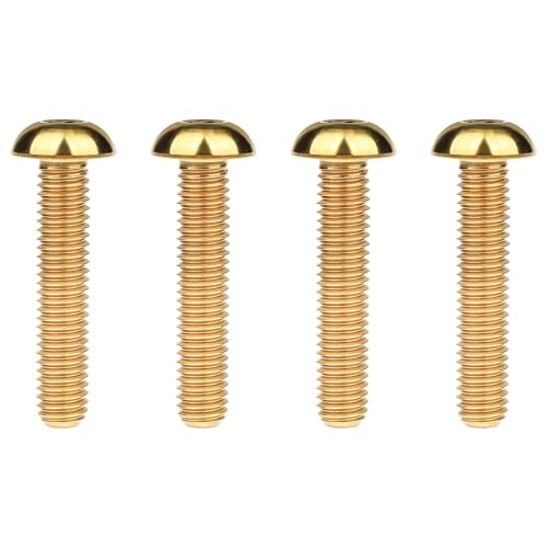 Image of Titanium Bolt M4x6 8 10 12 15 20mm Hex Head Screws for Bicycle Pack of 4 (Gold, M4x20mm)