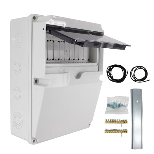 Caja de Distribución Electrica Superficie Estanca 5,8,12,16 o 24 Módulos Cuadro Estanco con Puerta y Carril DIN Protección IP65 Interior Caja Exterior Electrica (Cuadro estanco Ip65 4 modulos)