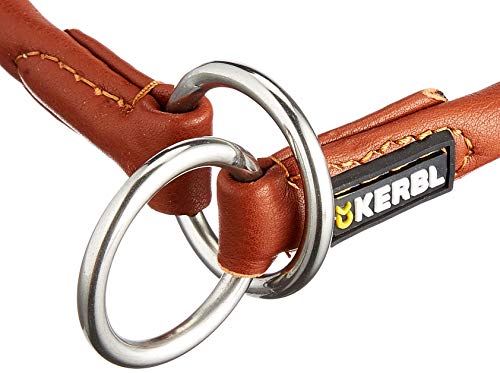 Kerbl Pet Rundleder-Halsband Roma mit Stopper 45cm, 8mm,cognac