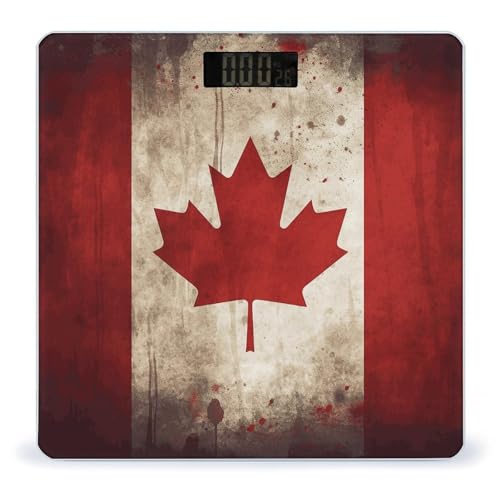 Báscula Digital Retro con Bandera de Canadá para Baño 400 lb miniatura 1