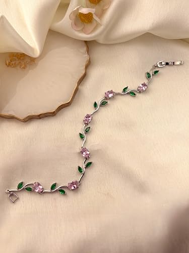 Image of Anti-Tarnish Tulip Bracelet for Women Stylish | Gold Plated Bracelet for Women | Fairy Bloom Rapunzel Bracelets | Daily Wear Gifting Jewellery | Gift for Anniversary