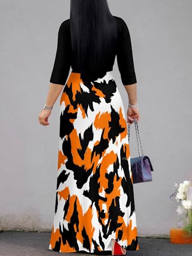 Image of PinkPatty Plus Size Dresses for Curvy Women V Neck Flowy Long Sleeves Wrap Maxi Dress Travel Vacation Outfits