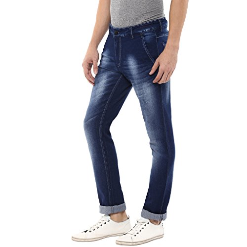 Buy 11Cent Stonewashed Men'S Dark Blue Jeans at Amazon.in