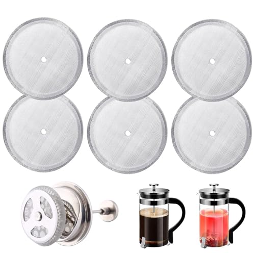 French Press - Set di 6 filtri in acciaio inox, riutilizzabili per macchine da caffè French Press (350 ml)