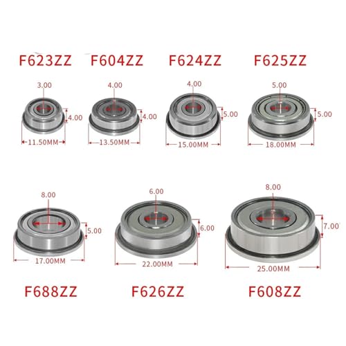 Roulement F698ZZ ABEC 1 à flasques métalliques pour guidage axial - 4