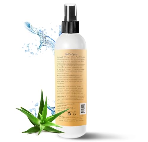 AloeHydrate NaPCA Moisturizer Facial Mist & Body Spray. Sodium PCA & Aloe vera Mist Hydrating Face Spray – Lightweight Feel - Refresh, Sooth, Restore Skin Barrier for Dry, Sensitive, Acne Prone Skin(250ml)