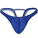 iiniim Mens Sexy Bulge Pouch G-String Underwear with Inverted Triangle Rear Blue L