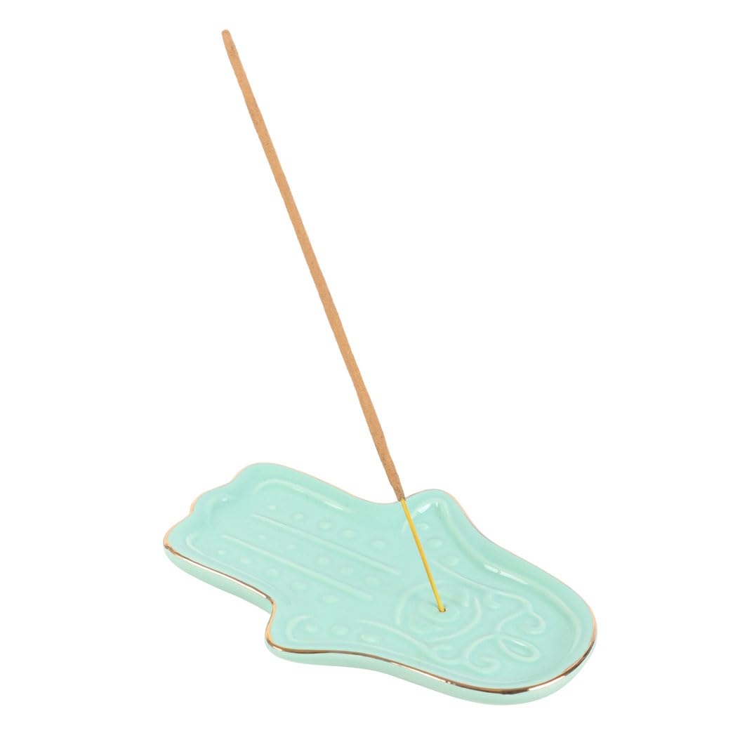 Sensory Awakening: Ceramic Hamsa Hand Incense Holder for Serene Spaces