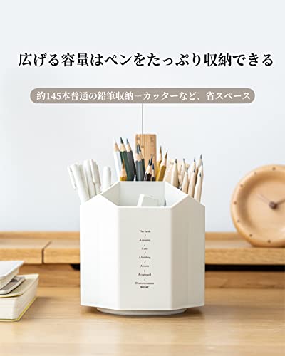 ペン立て 5格 360度回転 ペンスタンド 鉛筆たて ぺんたて ペ