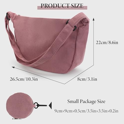 Andiker Crossbody Bag for Women, Large Capacity Canvas Shoulder Bag with 1 Small Bag Trendy Cross Body Bags for Daily Use2