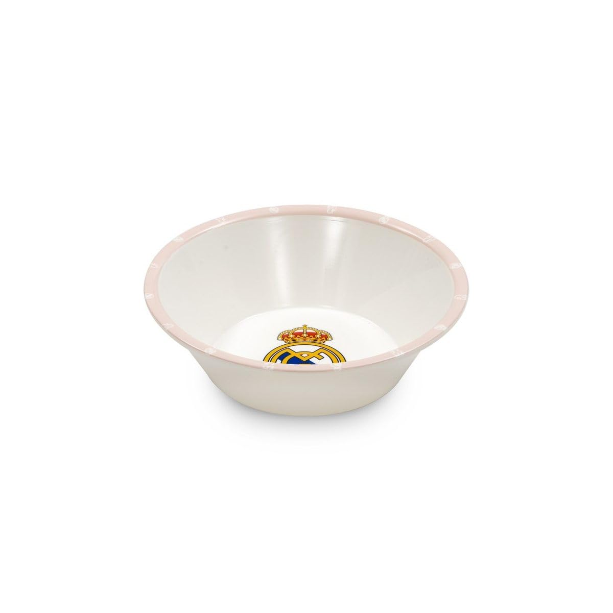 Interbaby - Set de Vajilla Infantil 5 Piezas Real Madrid Rosa | Plato llano, Bol, Cubiertos y Vaso antigoteo | Apto para Lavavajillas | Apto para Microondas | Licencia Oficial | Libre de BPA
