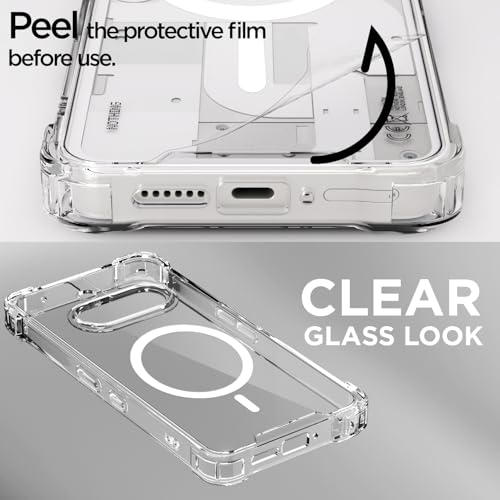 Image of Pikkme Back Cover for Nothing Phone 3A | Shockproof PC + TPU Magnetic Support Protective Bumper Case (Transparent MagSafe)