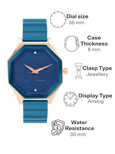 Image of French Connection Ascend Blue Rectangle Dial Womens Analogue Watch FCN090UM