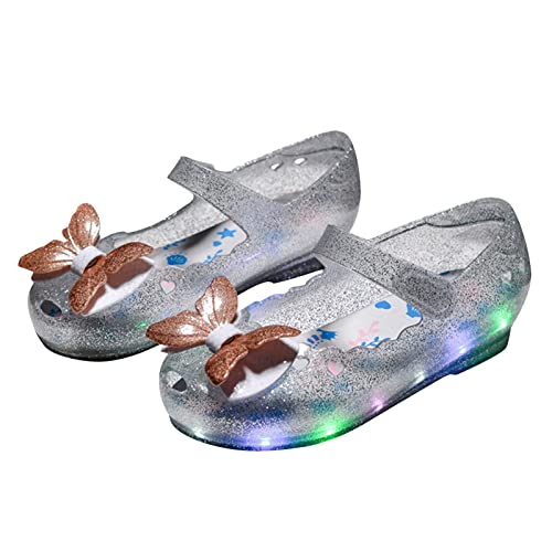 EnJoCho Children Kids Girls Sandals LED Light Luminous Shoes Casual Shoes Bow Princess Shoes Toddler Girls Sandals (White, 7 Years)3