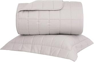 Buddemeyer Kit Colcha Solteiro Cetim 300 Fios Damask Stripes 100% Algodão Penteado Kaki 2 peças