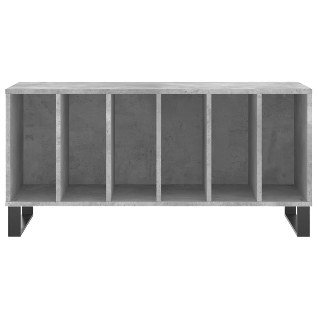 Armadio per dischi in vinile, grigio cemento, 100 x 38 x 48 cm, scaffale per dischi in vinile, in legno e ferro, per soggiorno