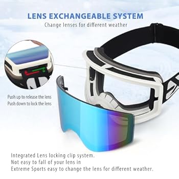 EXP VISION skibril voor dames en heren, snowboardbril, sneeuwbril, OTG