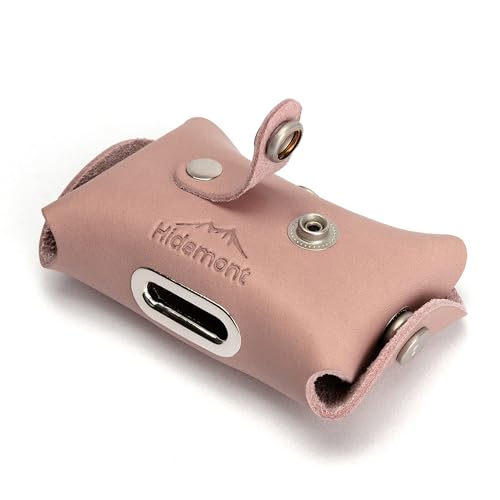 Image of Hidemont Dog Poop Bag Holder for Leash, Durable Leather Leakproof Pet Waste Bag Dispenser for Leashes, 20 Bags Included (Peony Pink)