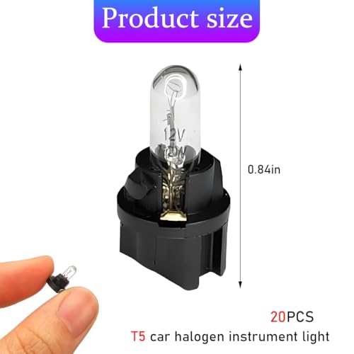 Lámparas T5 Halógenas para Tablero de 20 piezas 12V 2W miniatura 2