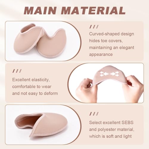 Image of 1 Pair Toe Pads Half Yard Ballet Dance Toe Pads Ballet Shoes Covers Toe Cap Wrapped Protector Forefoot Wrap for Women Girls(Pink)