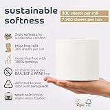 Bumboo Bamboo Toilet Roll 24 Pack | English Delft Edition Wrapped Toilet Paper 3 ply, 300 Sheets | Eco Friendly Toilet Paper | Plastic-Free, Soft, Strong, Sustainable & Biodegradable Toilet Tissue - Image 2