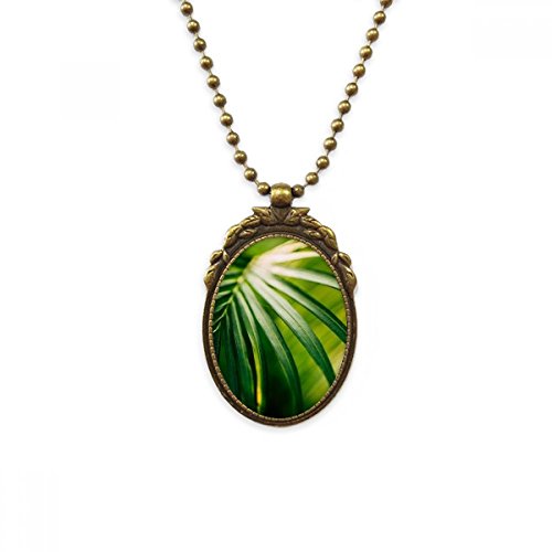 Collier vintage laiton antique pendentif feuille verte bijoux de luxe photo