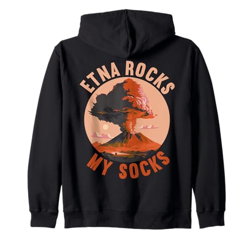 ETNA ROCKS MY SOCKS Volcán Divertido Sudadera con Capucha