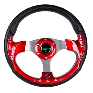 RASTP Golf Cart Steering Wheel 12.6â/320mm for Club Car DS and Club Car Precedent EZGO Yamaha Golf Carts,Red