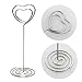 Table Number Card Holders Place Card Holder, 25 Pack Picture Holders for Tables, Heart Shape Photo Number Stands Menu Paper Card Clips for Wedding Party, Office, Restaurant (Silver)